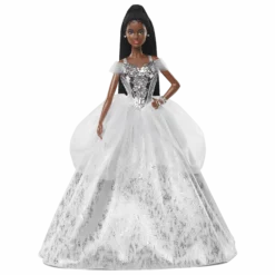 2021 Holiday Barbie Doll, Brunette Braids