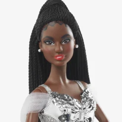 2021 Holiday Barbie Doll, Brunette Braids