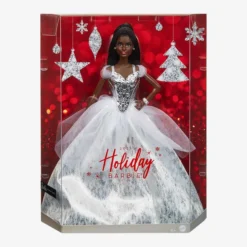 2021 Holiday Barbie Doll, Brunette Braids