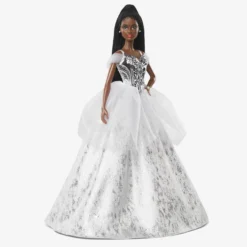 2021 Holiday Barbie Doll, Brunette Braids