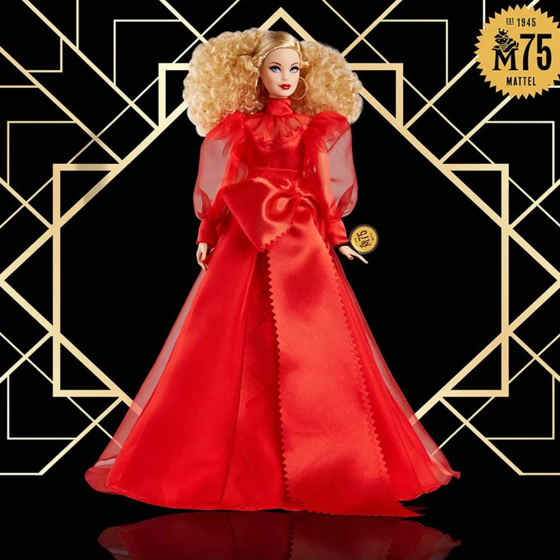 Barbie Collector Mattel 75th Anniversary Doll (12-in Blonde) in Red Gown