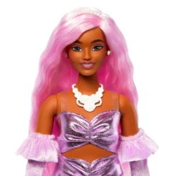 Barbie Deluxe Style Doll #1 in Glossy Pink Barbiecore Dress