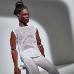 Barbie Looks Ken Doll (Brunette with Braids & Bun Hairstyle)