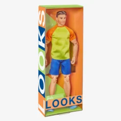 Barbie Looks Ken Doll (Buff Body, Curly Brunette Hair)