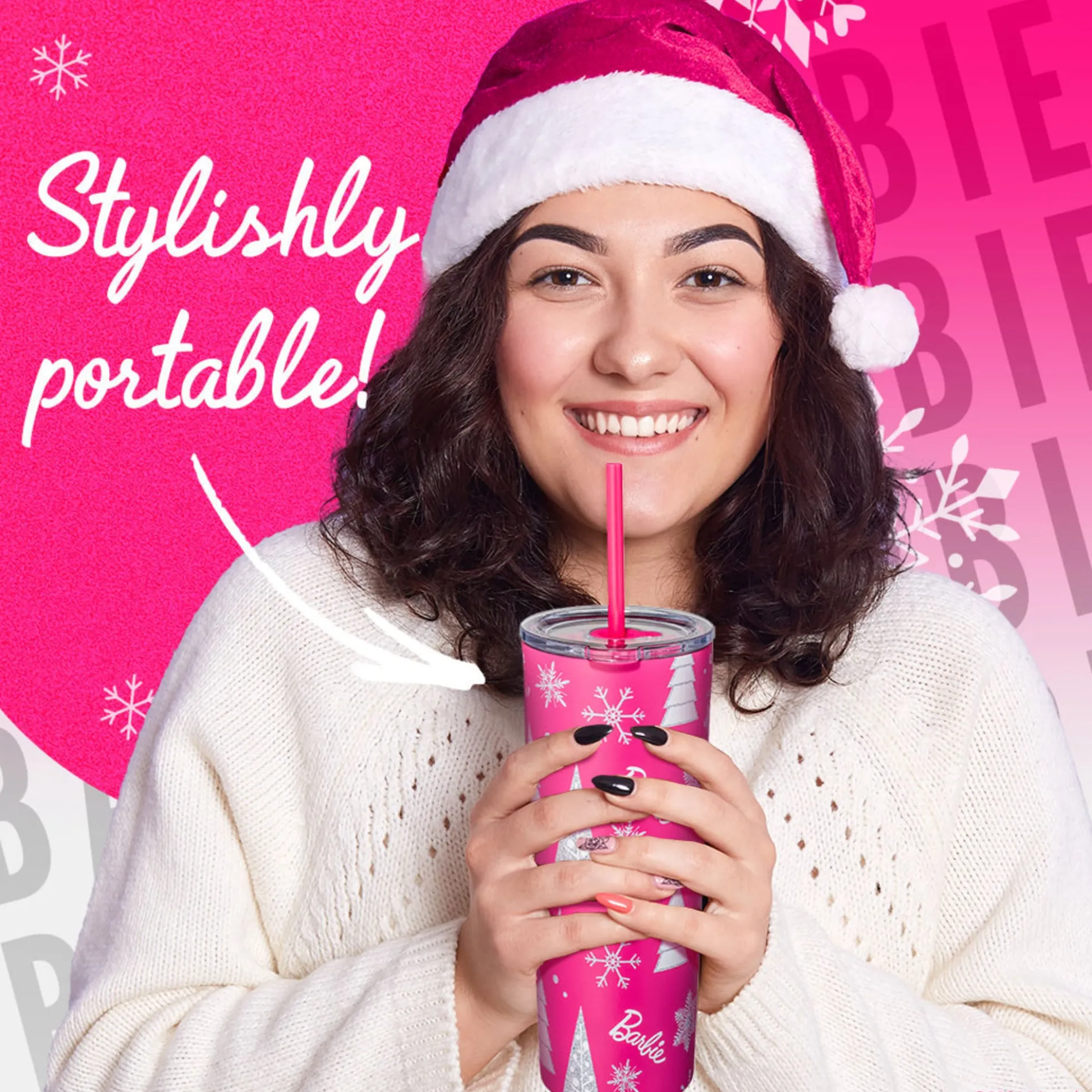 Barbie™ Pink Christmas Tumbler