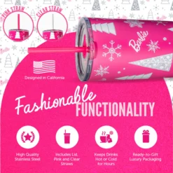 Barbie™ Pink Christmas Tumbler