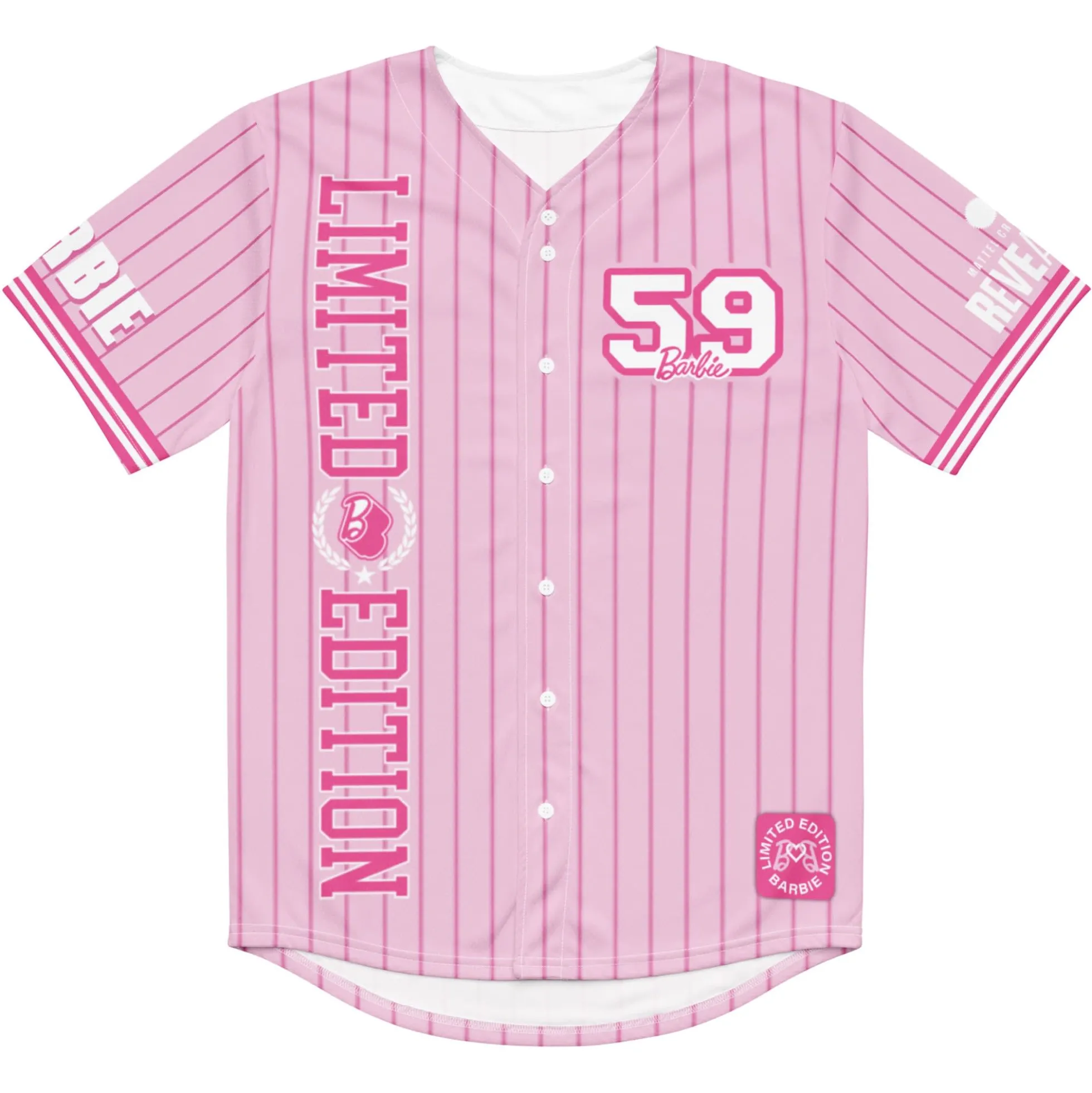 Barbie Pink Striped Baseball Jersey