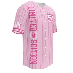 Barbie Pink Striped Baseball Jersey