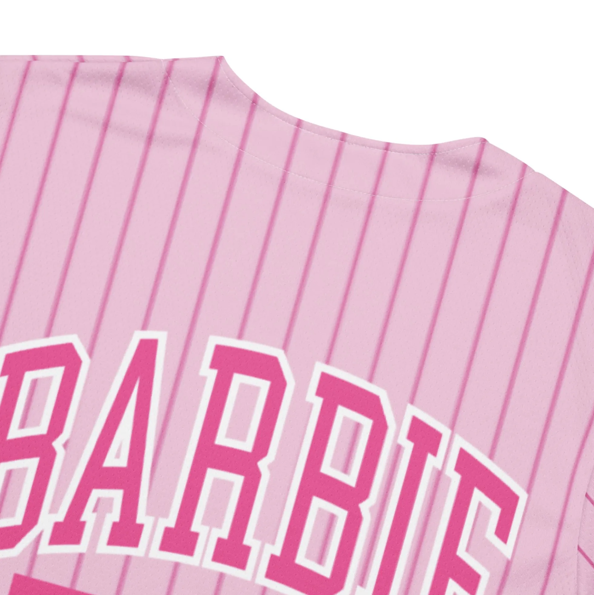 Barbie Pink Striped Baseball Jersey