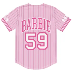 Barbie Pink Striped Baseball Jersey