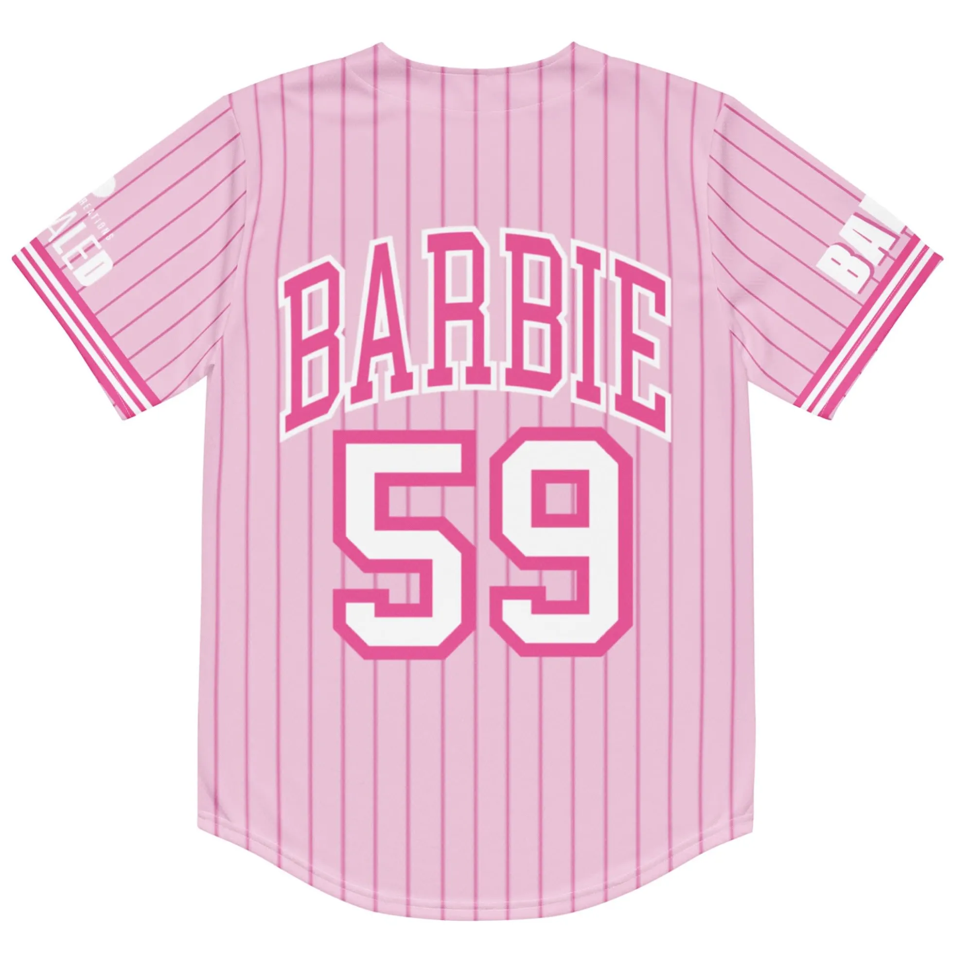Barbie Pink Striped Baseball Jersey