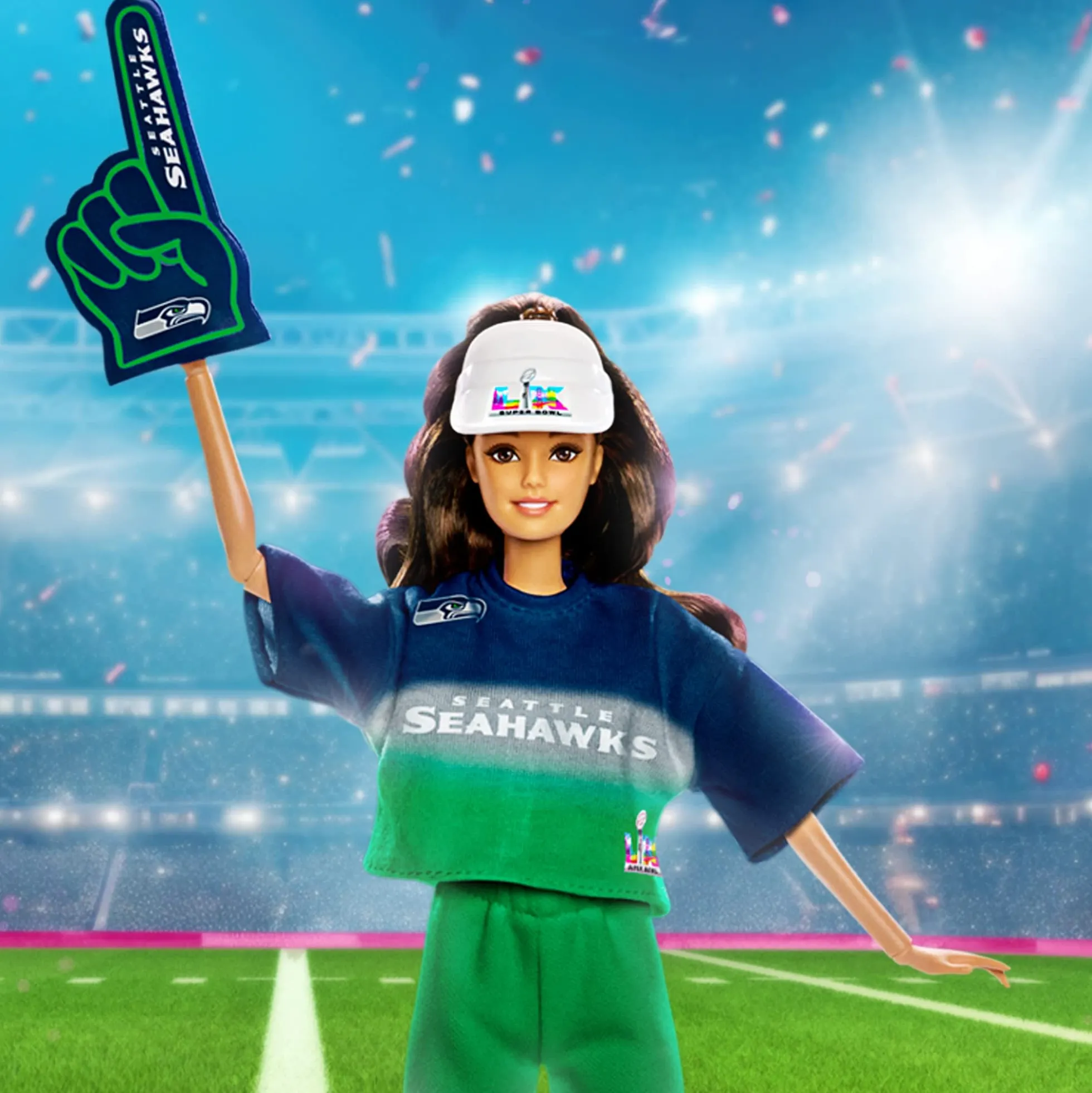 Barbie Super Bowl LX Seattle Seahawks Doll