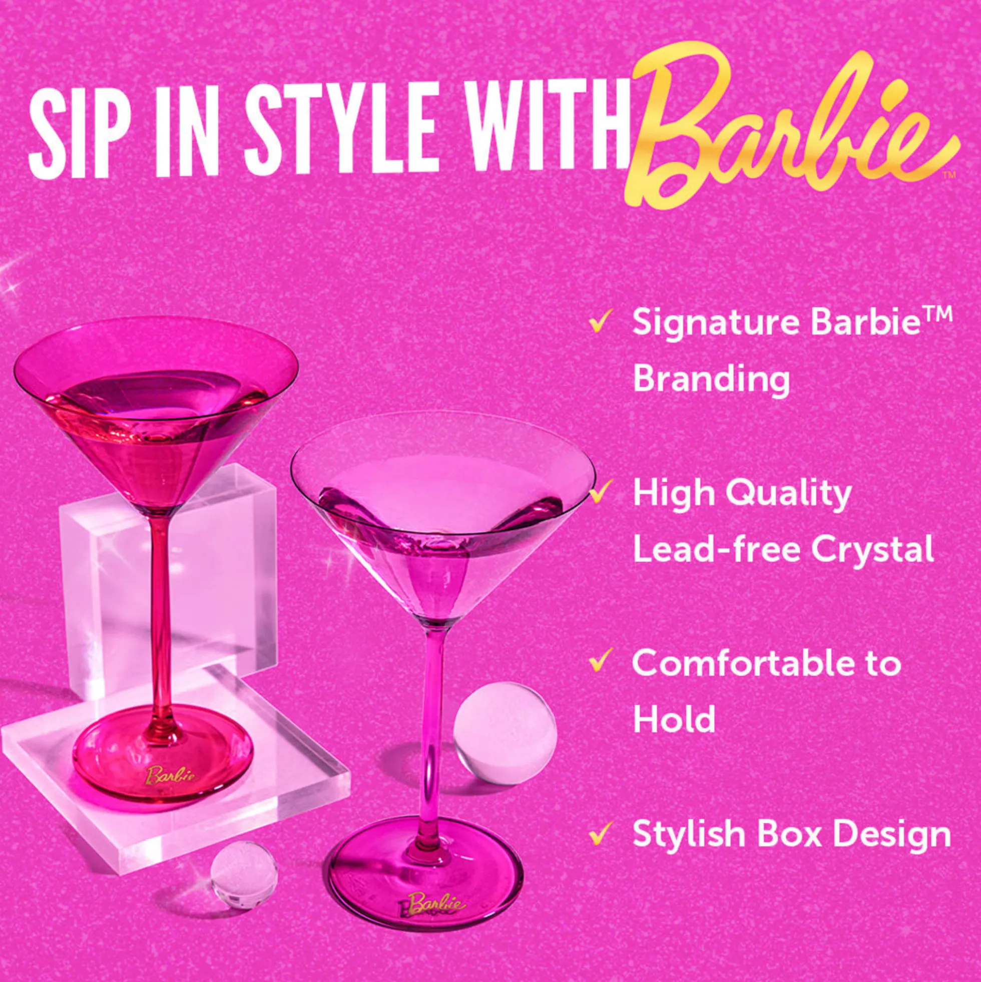 Barbie™ X Dragon Glassware® Martini Glasses