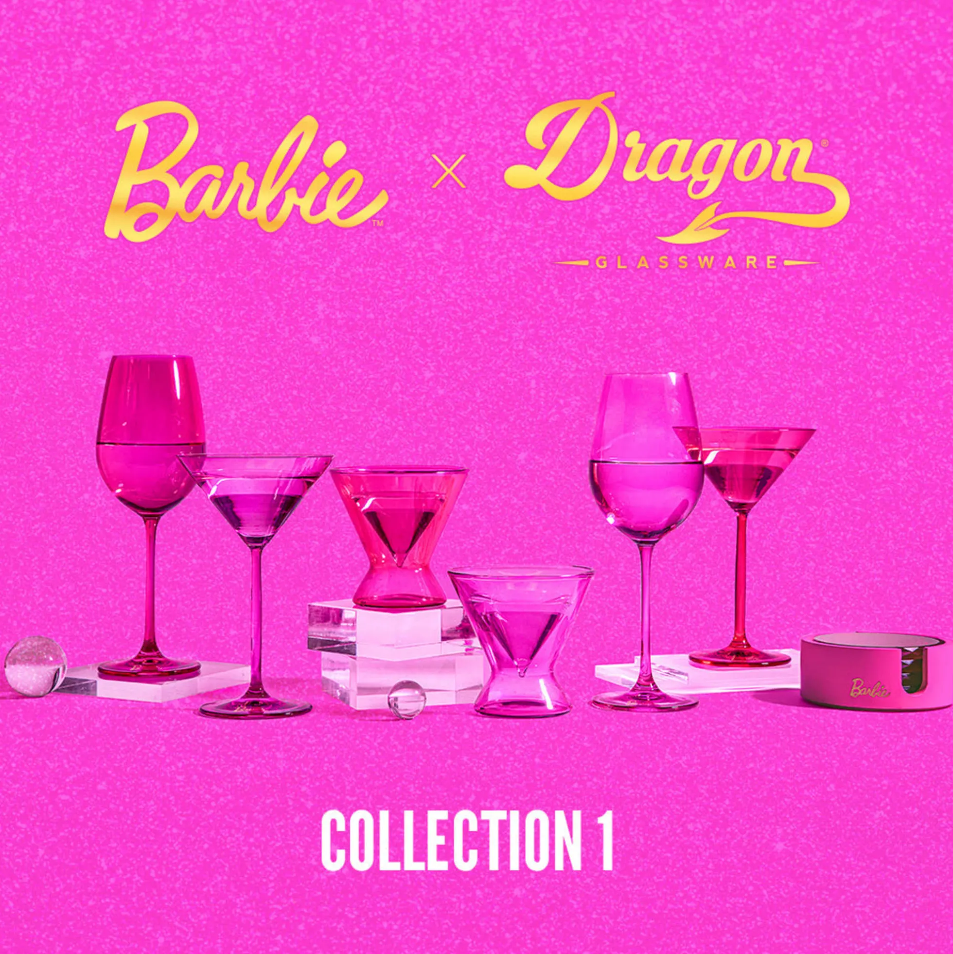 Barbie™ X Dragon Glassware® Martini Glasses