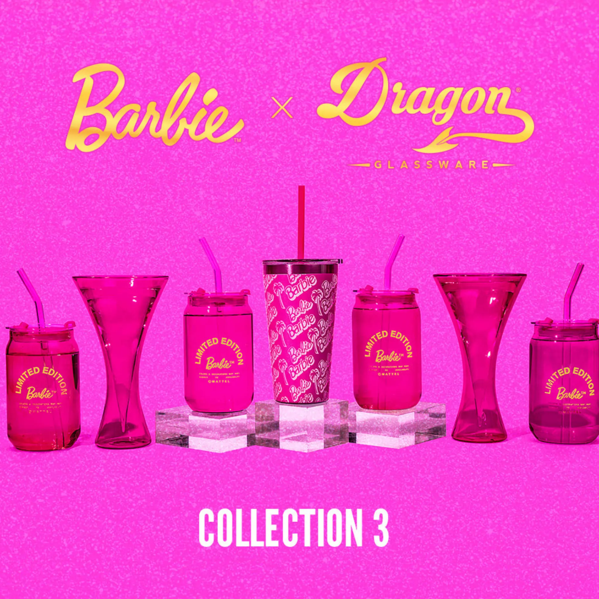 Barbie™ x Dragon Glassware® Limited Edition Drinking Glasses