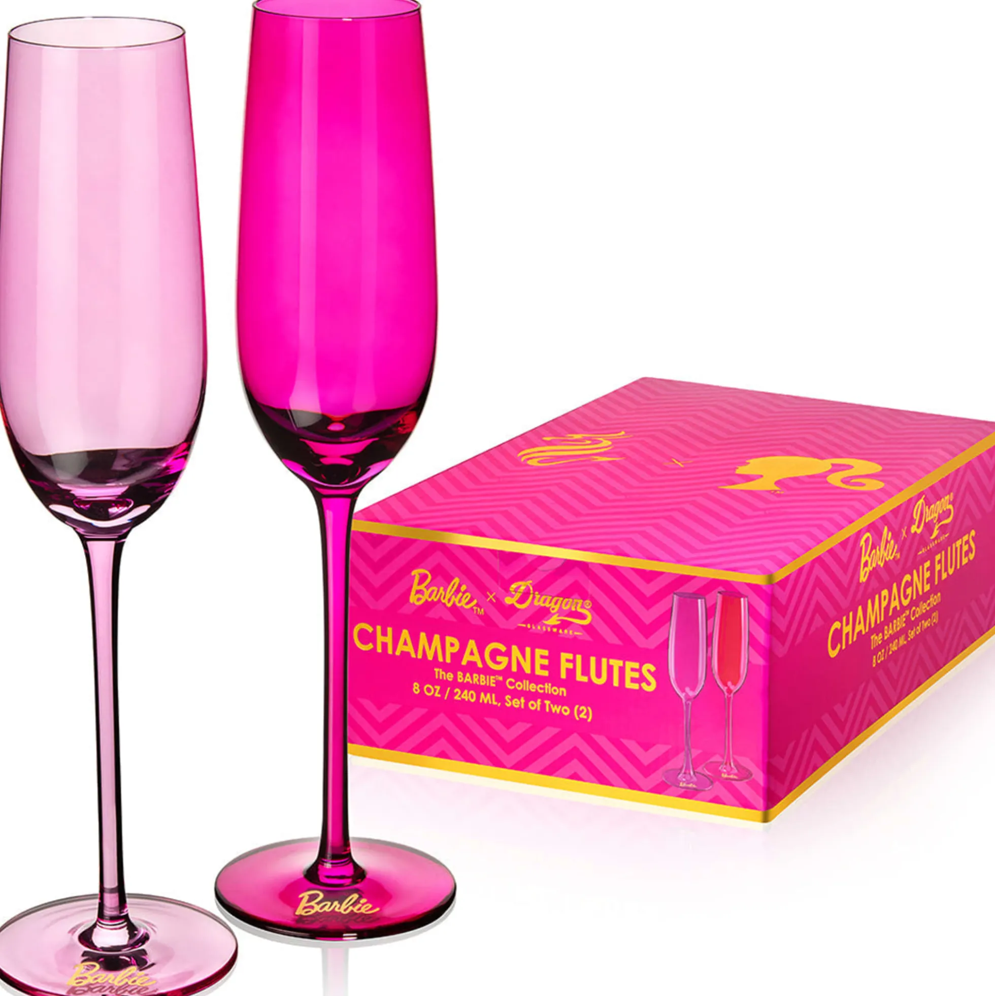 Barbie™ X Dragon Glassware® Champagne Flutes