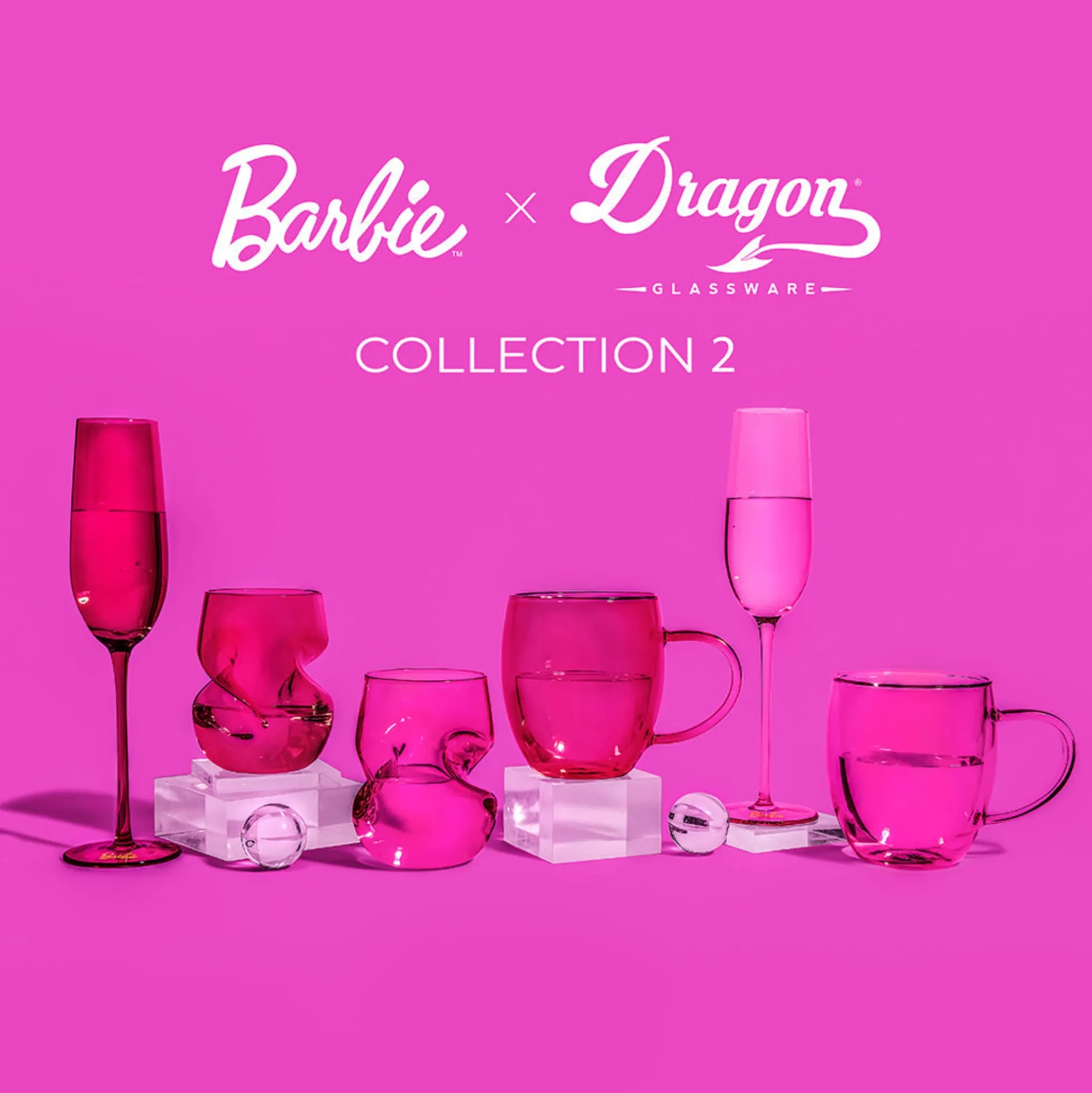 Barbie™ X Dragon Glassware® Champagne Flutes