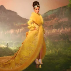 Guo Pei Barbie Doll Wearing Golden-Yellow Gown