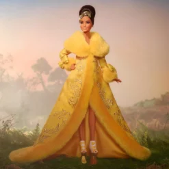 Guo Pei Barbie Doll Wearing Golden-Yellow Gown