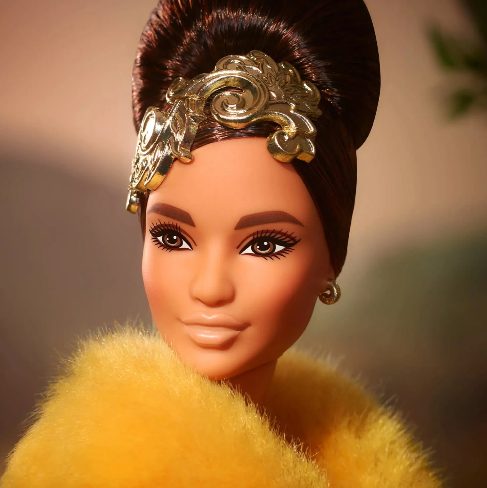 Guo Pei Barbie Doll Wearing Golden-Yellow Gown