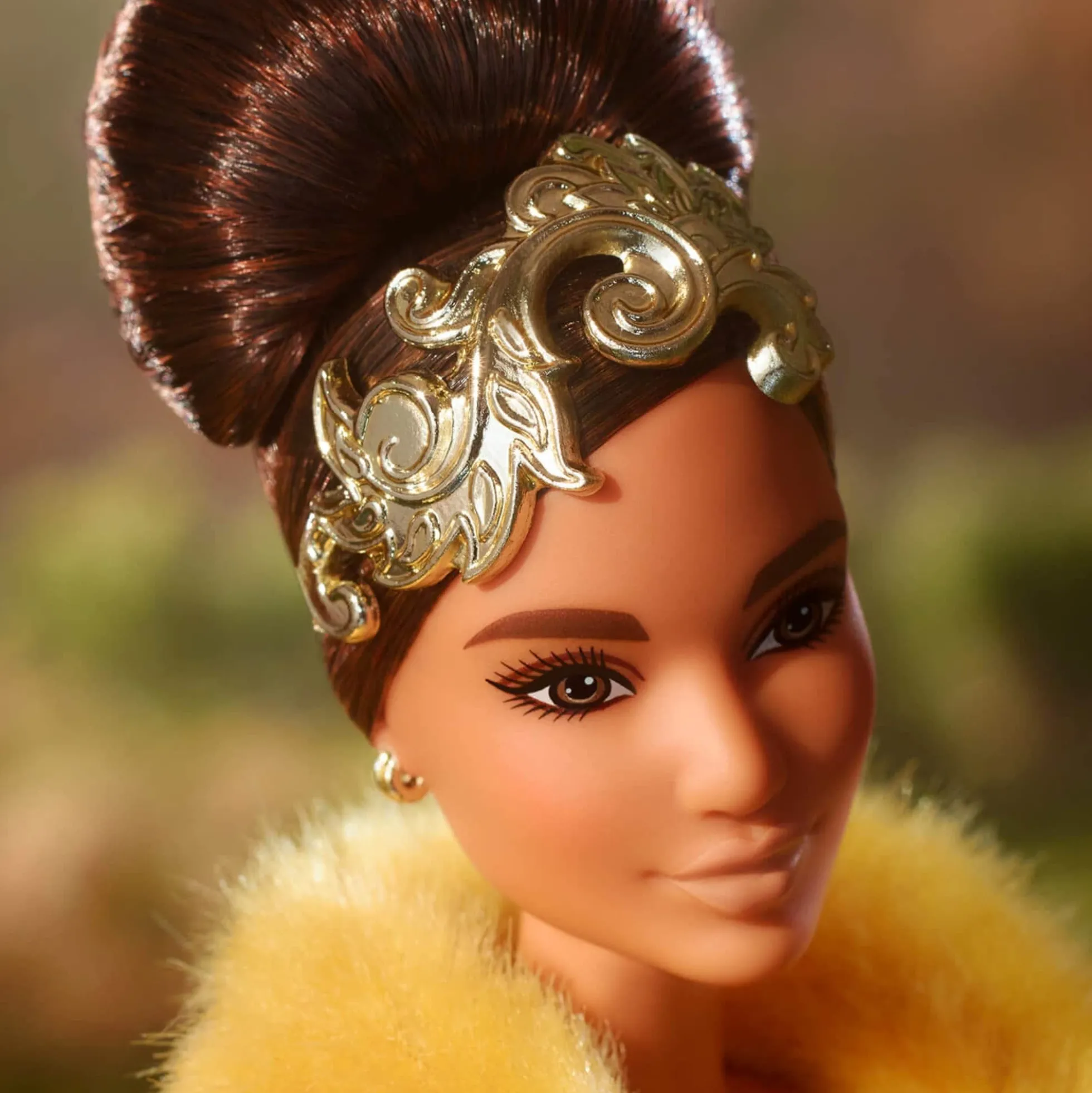 Guo Pei Barbie Doll Wearing Golden-Yellow Gown