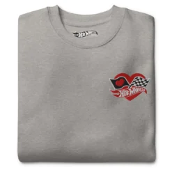 Hot Wheels Checkered Hearts Embroidered Grey Sweatshirt