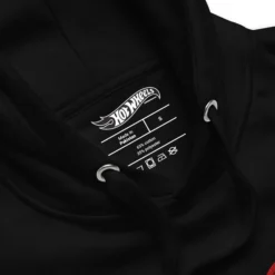 Hot Wheels Checkered Hearts Embroidered Black Hoodie