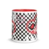 Hot Wheels Checkered Hearts White Mug