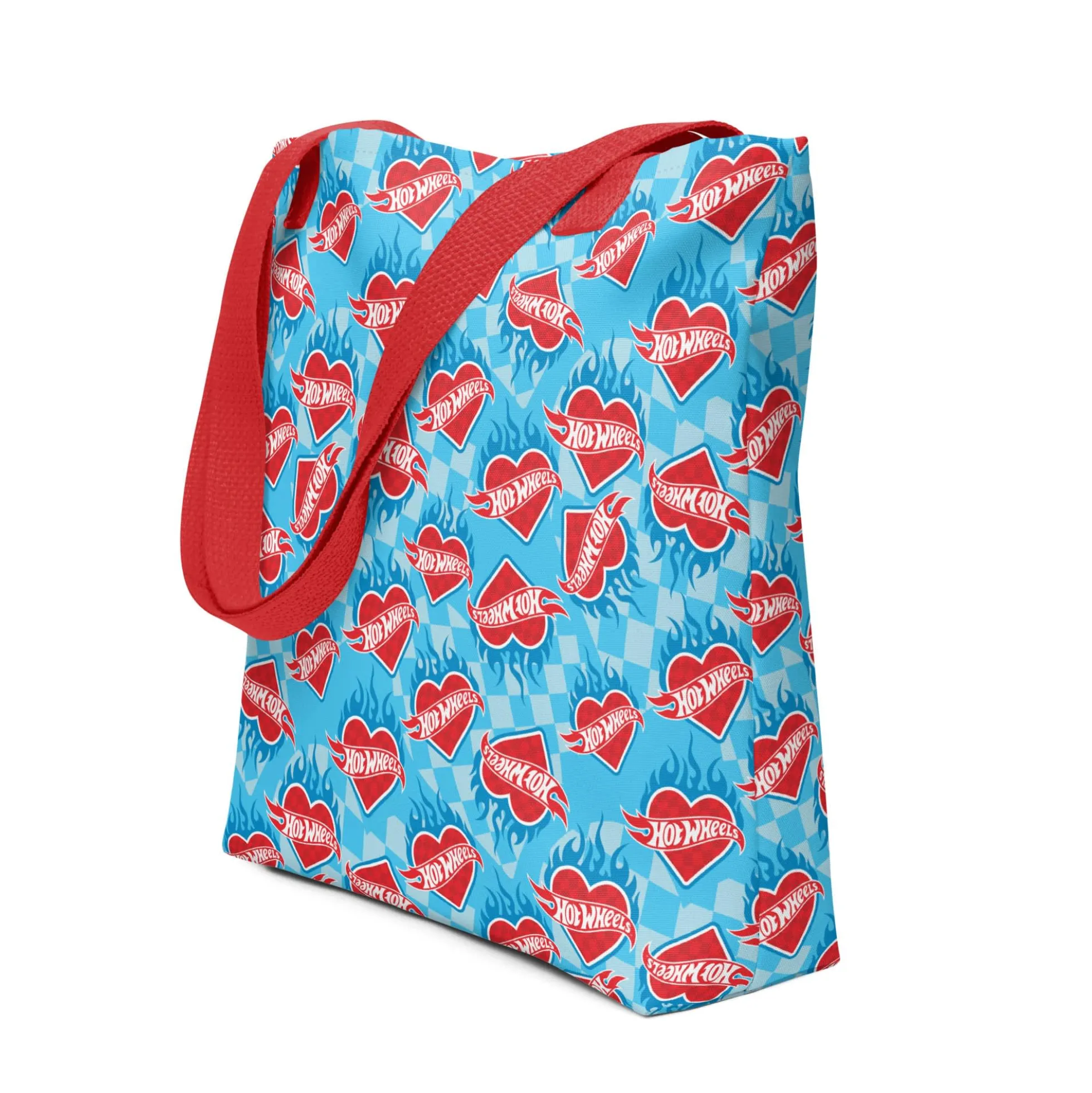 Hot Wheels Heart with Flame Tote Bag