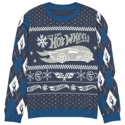 Hot Wheels Holiday Icons Blue Ugly Sweater
