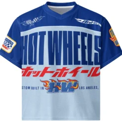 Hot Wheels in Katakana Blue Boxy Jersey