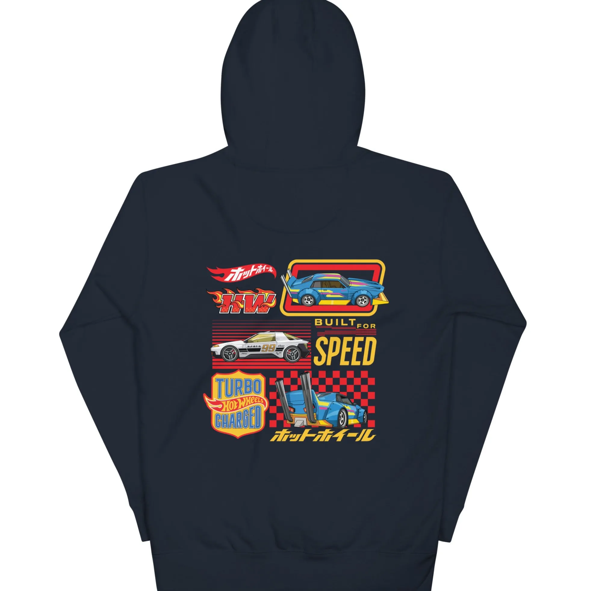 Hot Wheels in Katakana Navy Embroidered Hoodie
