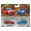 Hot Wheels Premium Car Culture 2-Pack - 2005 Mitsubishi Lancer Evolution IX Wagon / Remorque & 2004 Subaru Forester STI