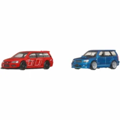 Hot Wheels Premium Car Culture 2-Pack - 2005 Mitsubishi Lancer Evolution IX Wagon / Remorque & 2004 Subaru Forester STI