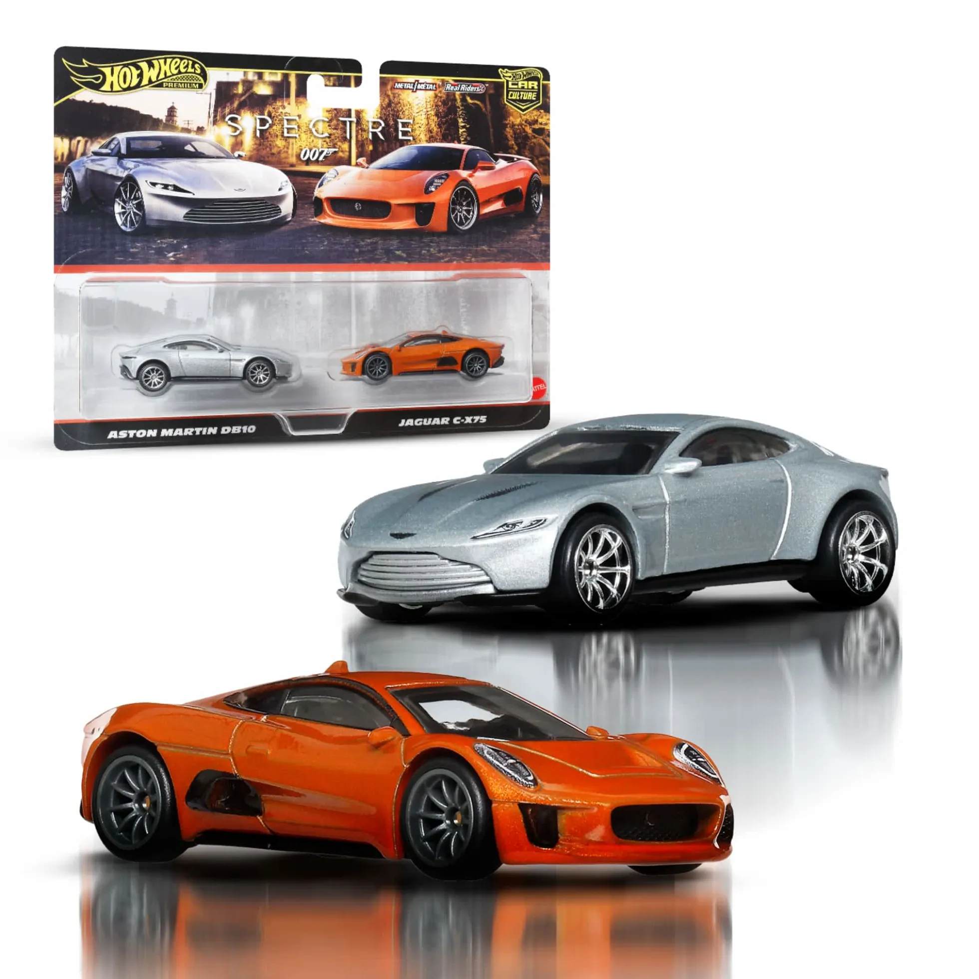 Hot Wheels Premium Car Culture James Bond Spectre 007 2-Pack Jaguar C-X75 & Aston Martin DB10