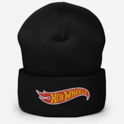 Hot Wheels Black Cuffed Beanie