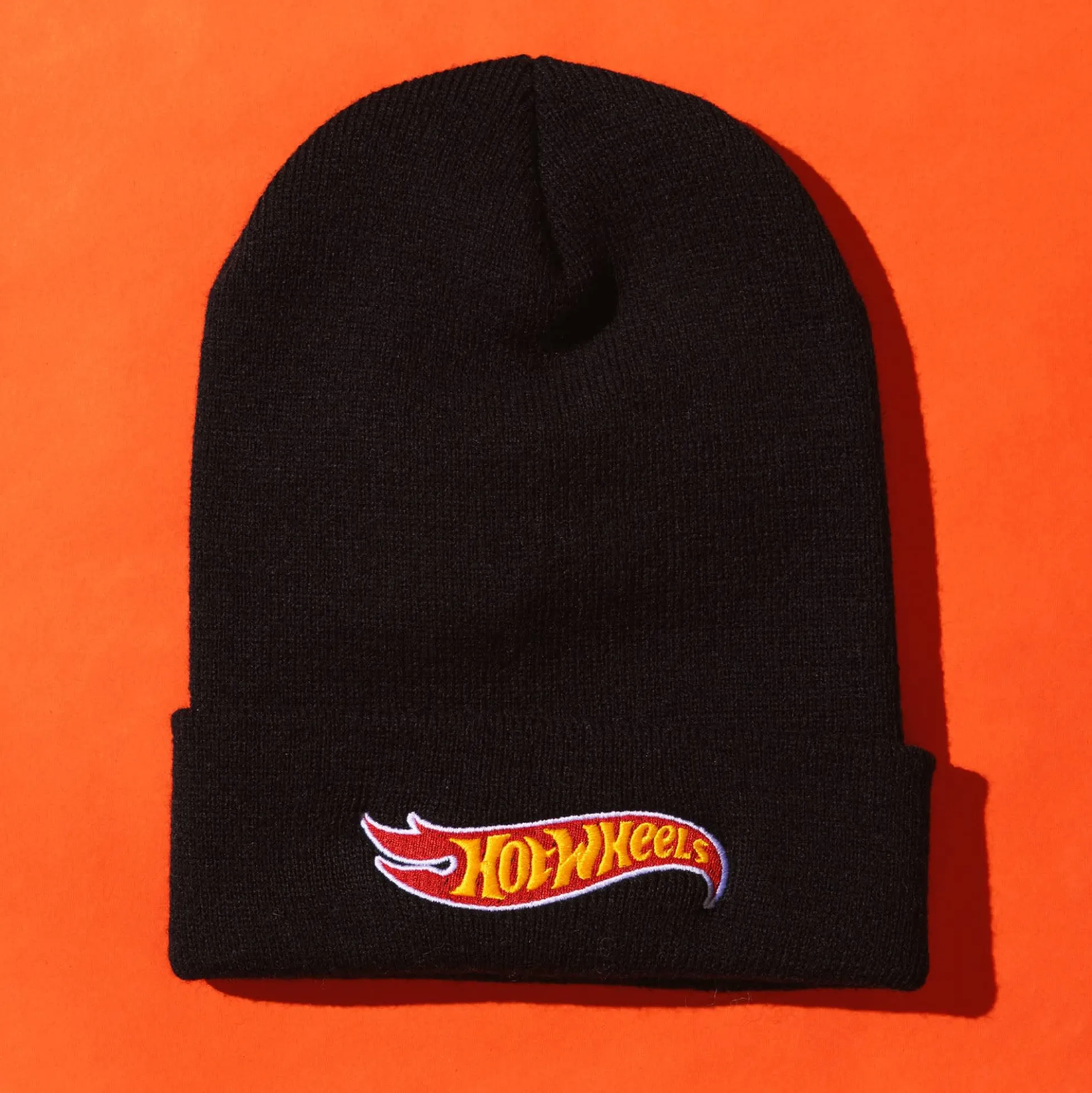 Hot Wheels Black Cuffed Beanie