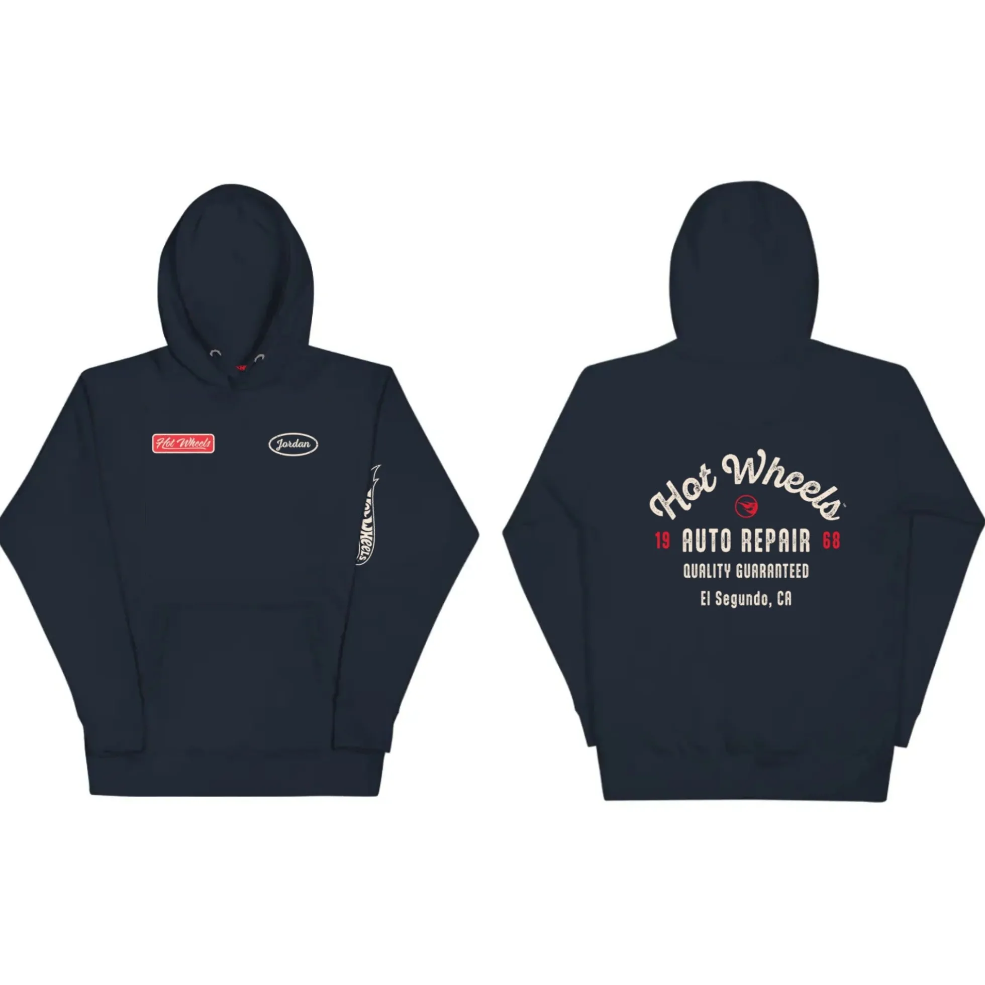 Hot Wheels Customizable Auto Repair Mechanic Navy Hoodie