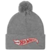 Hot Wheels Grey Pom Pom Beanie