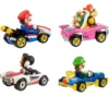 Hot Wheels Mario Kart Characters and Die-Cast Kart Vehicles, Set of 4
