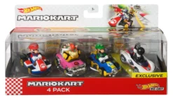 Hot Wheels Mario Kart Characters and Die-Cast Kart Vehicles, Set of 4
