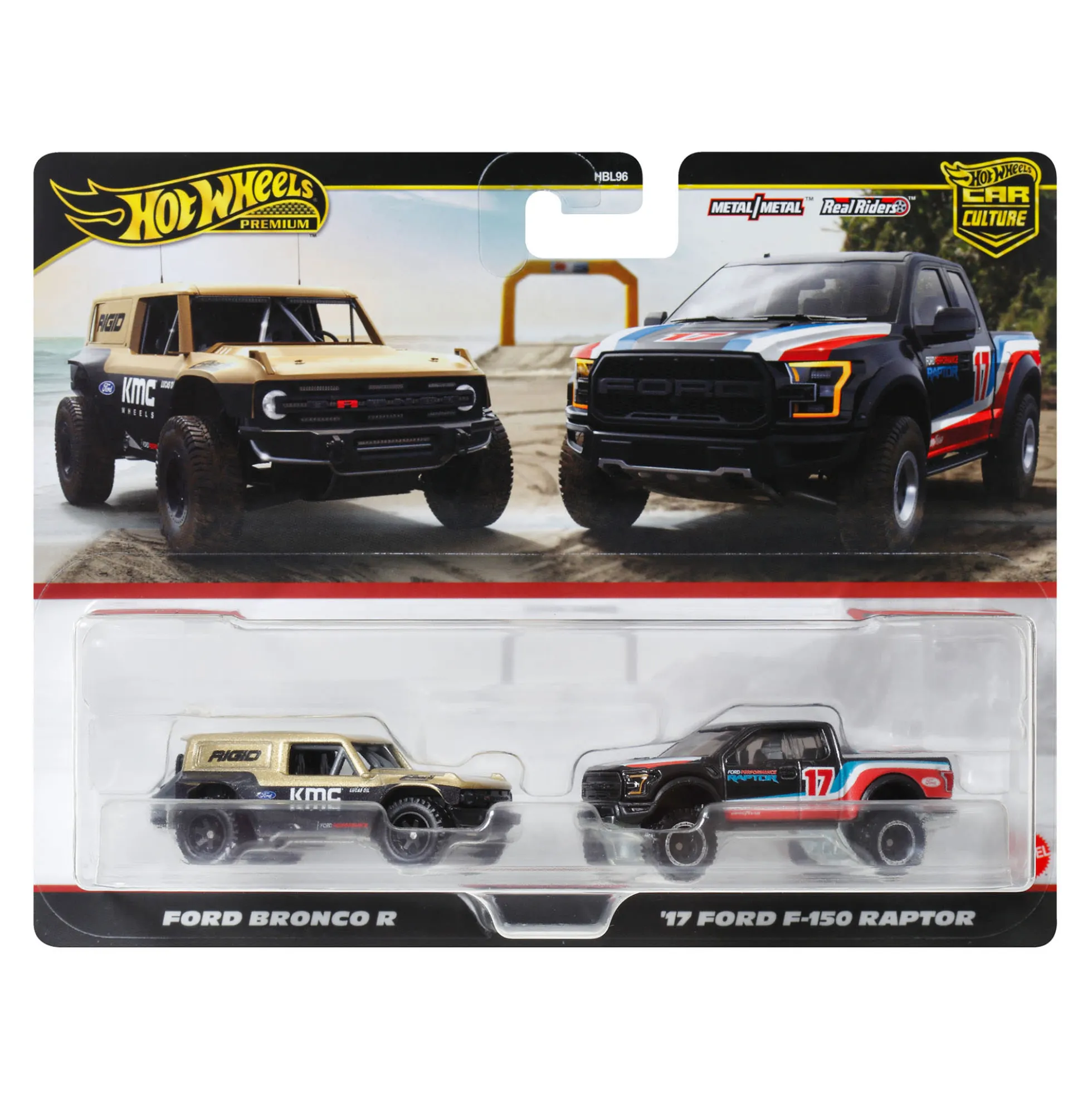 Hot Wheels Premium Car Culture 2-Pack Ford Bronco R & '17 Ford F-150 Raptor