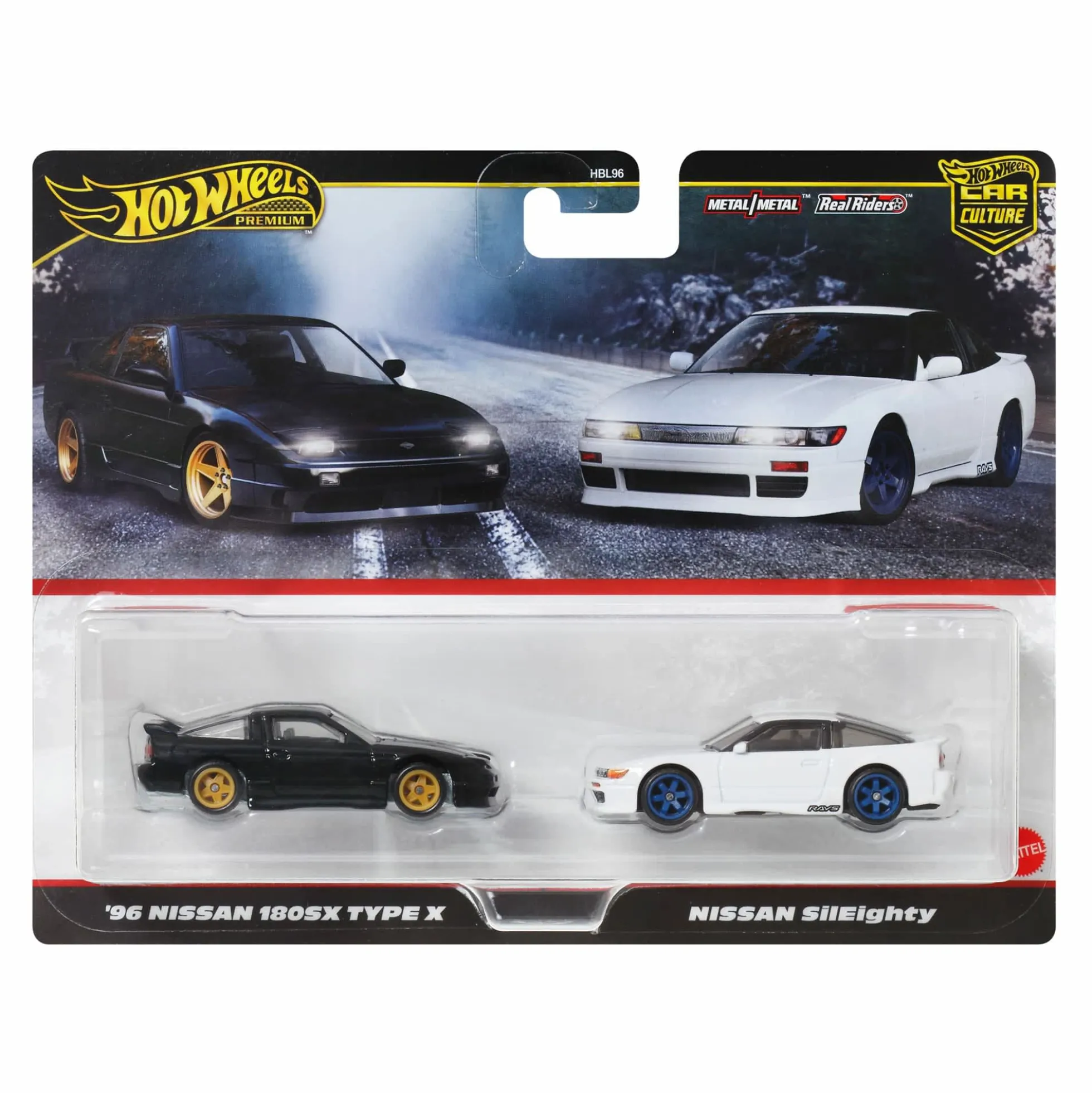Hot Wheels Premium Car Culture 2-Pack '96 NISSAN 180SX TYPE X & NISSAN SilEighty