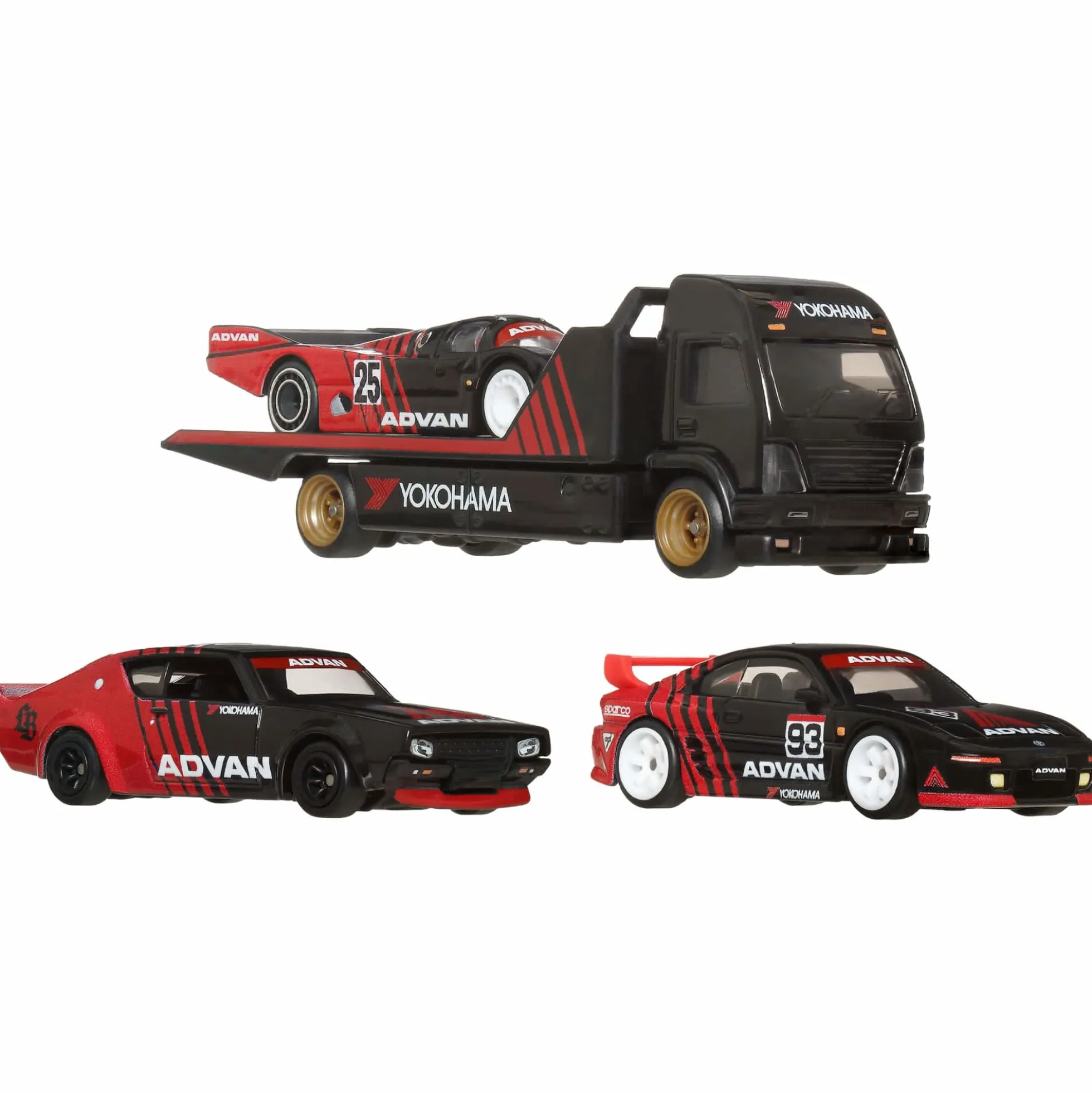 Hot Wheels Premium Collector Display Sets, 3 Cars & 1 Transporter