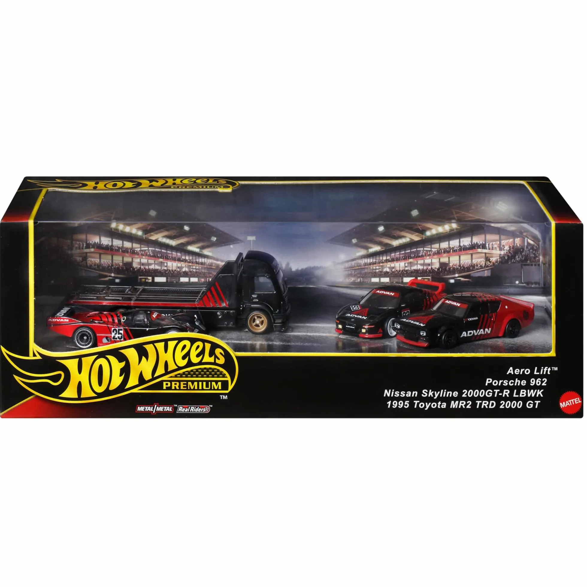 Hot Wheels Premium Collector Display Sets, 3 Cars & 1 Transporter