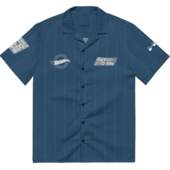 Hot Wheels Racing Blue Striped Mechanic Shirt