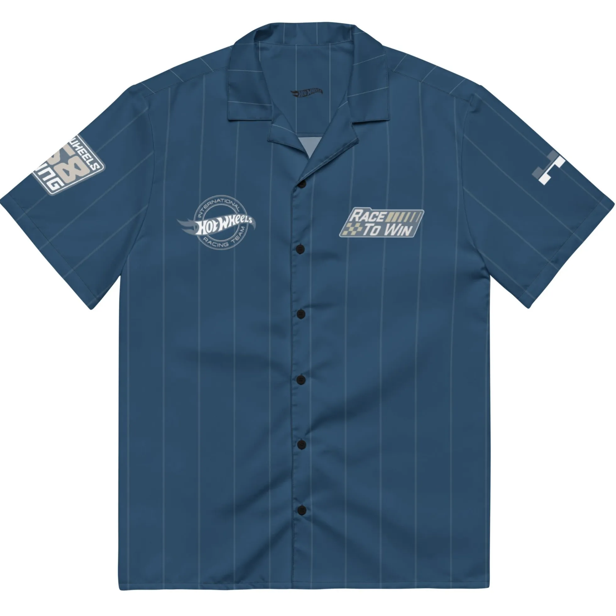 Hot Wheels Racing Blue Striped Mechanic Shirt