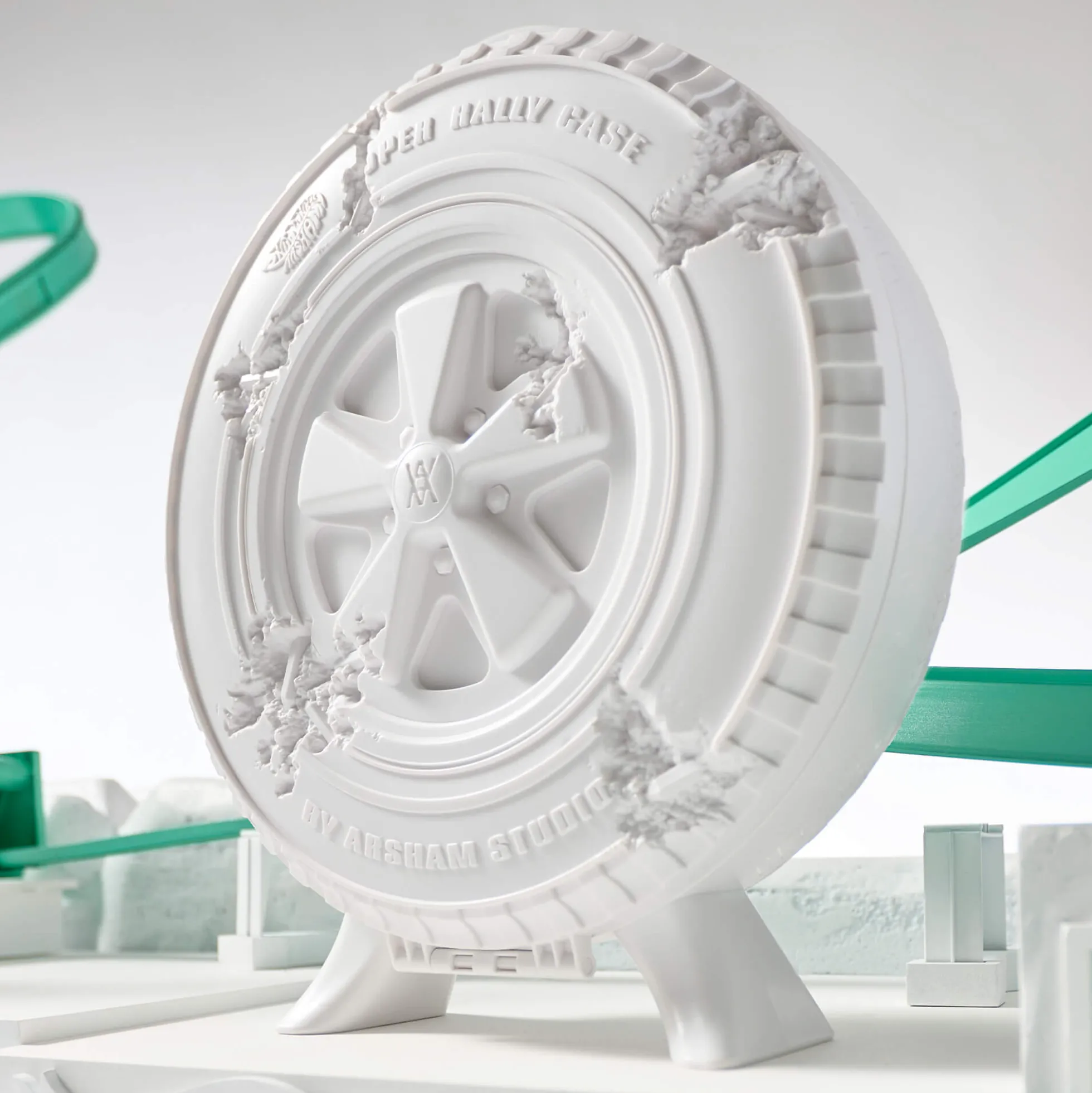 Hot Wheels x Daniel Arsham Eroded Porsche 930 and Rally Case