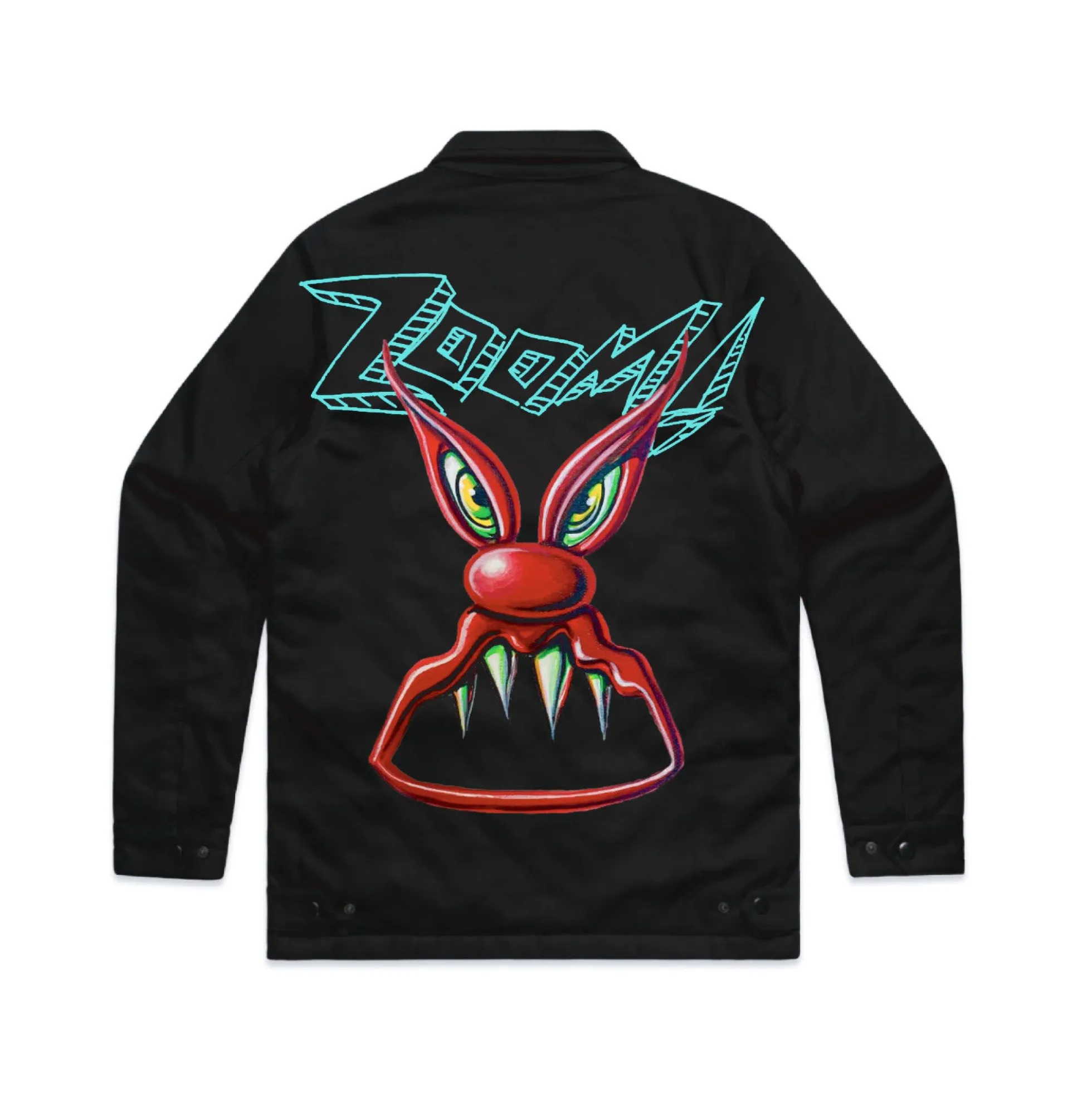 Hot Wheels x Kenny Scharf Black Embroidered Zip Front Jacket