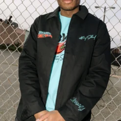 Hot Wheels x Kenny Scharf Black Embroidered Zip Front Jacket
